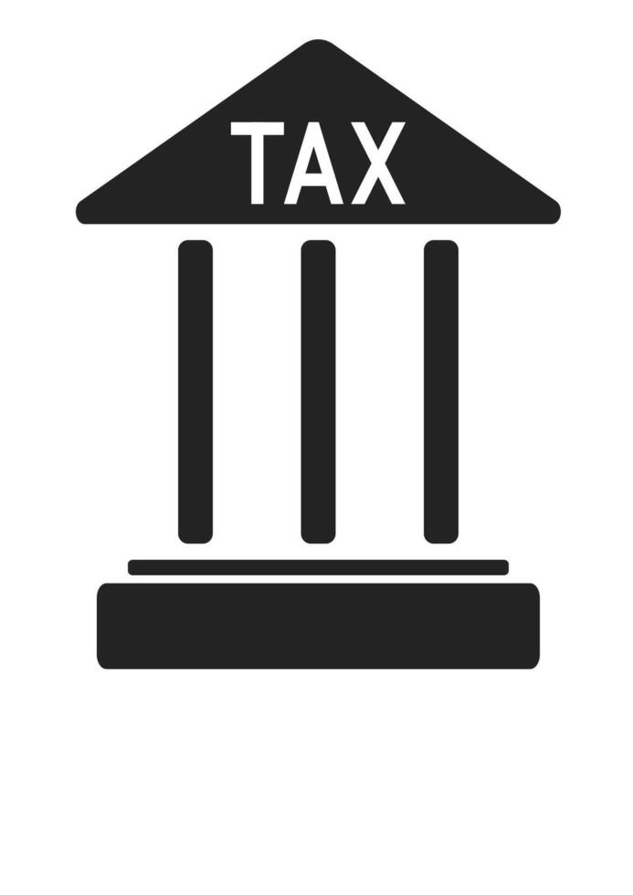 tax icon, black and white illustration vector