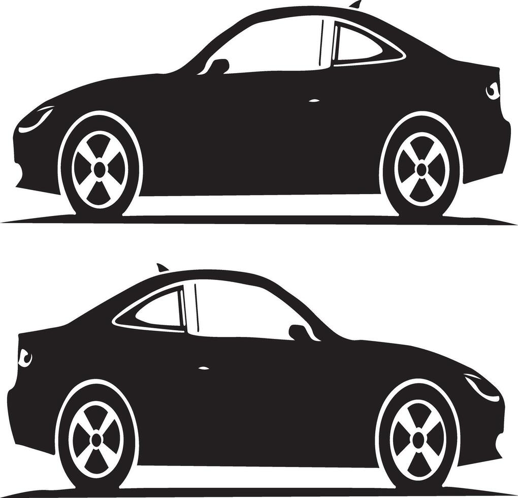 Car Icon Design Set Silhouette Art Illustration on a White Background vector