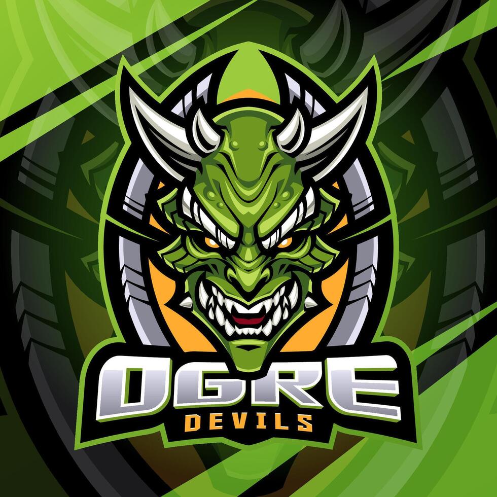 Ogre devils head mascot logo vector