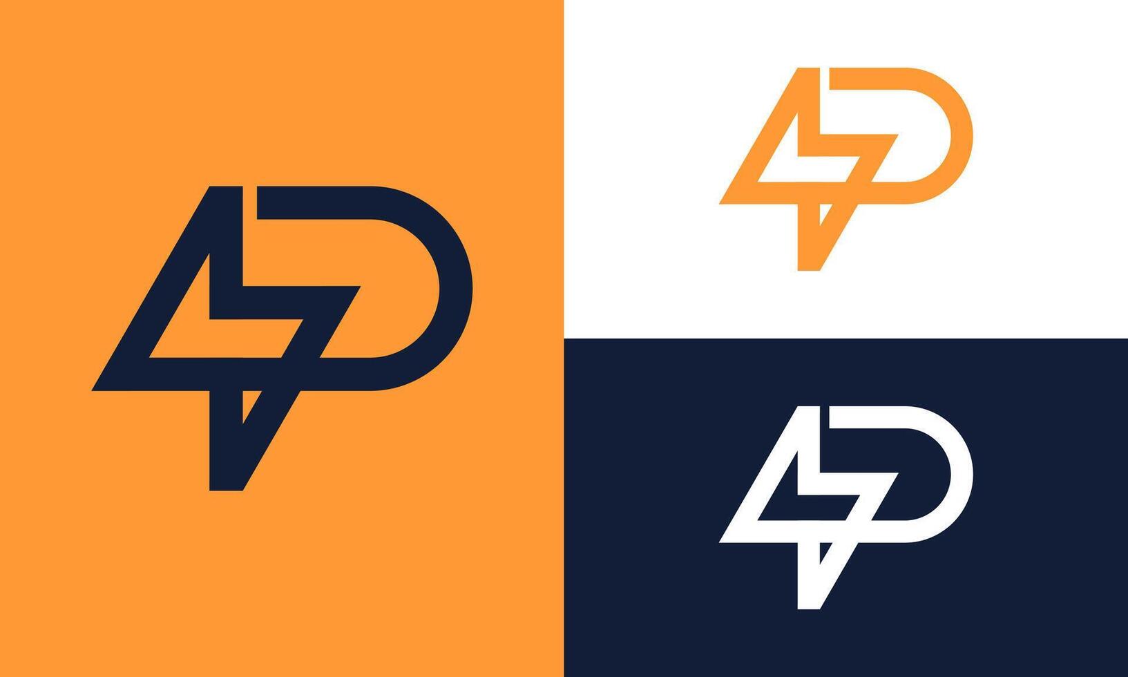 Thunder P logo graphic. vector