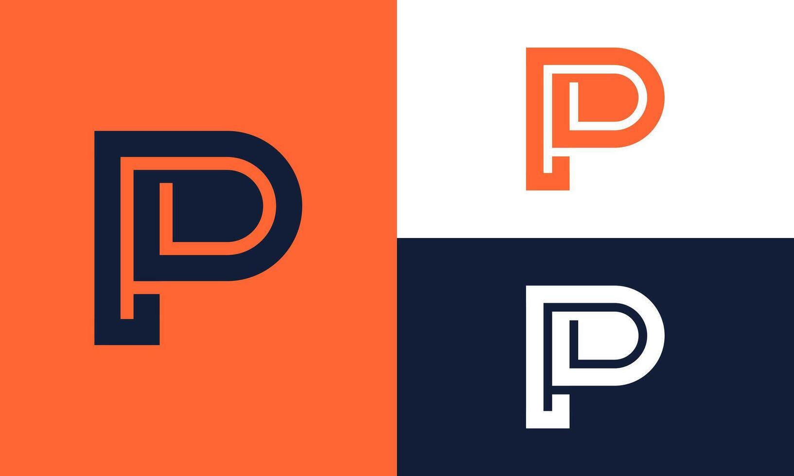 Simple letter P logo vector