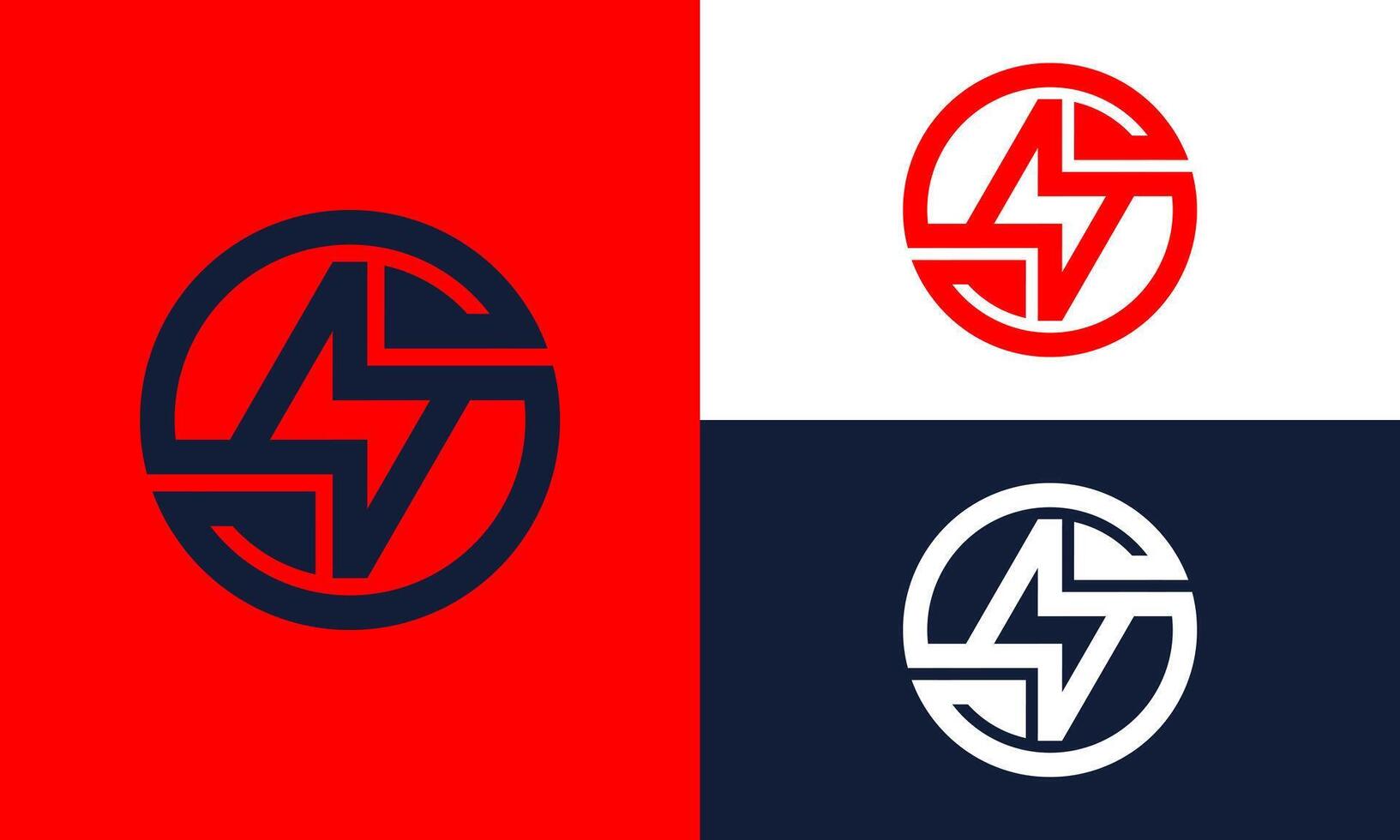 S logo with thunder sign. vector