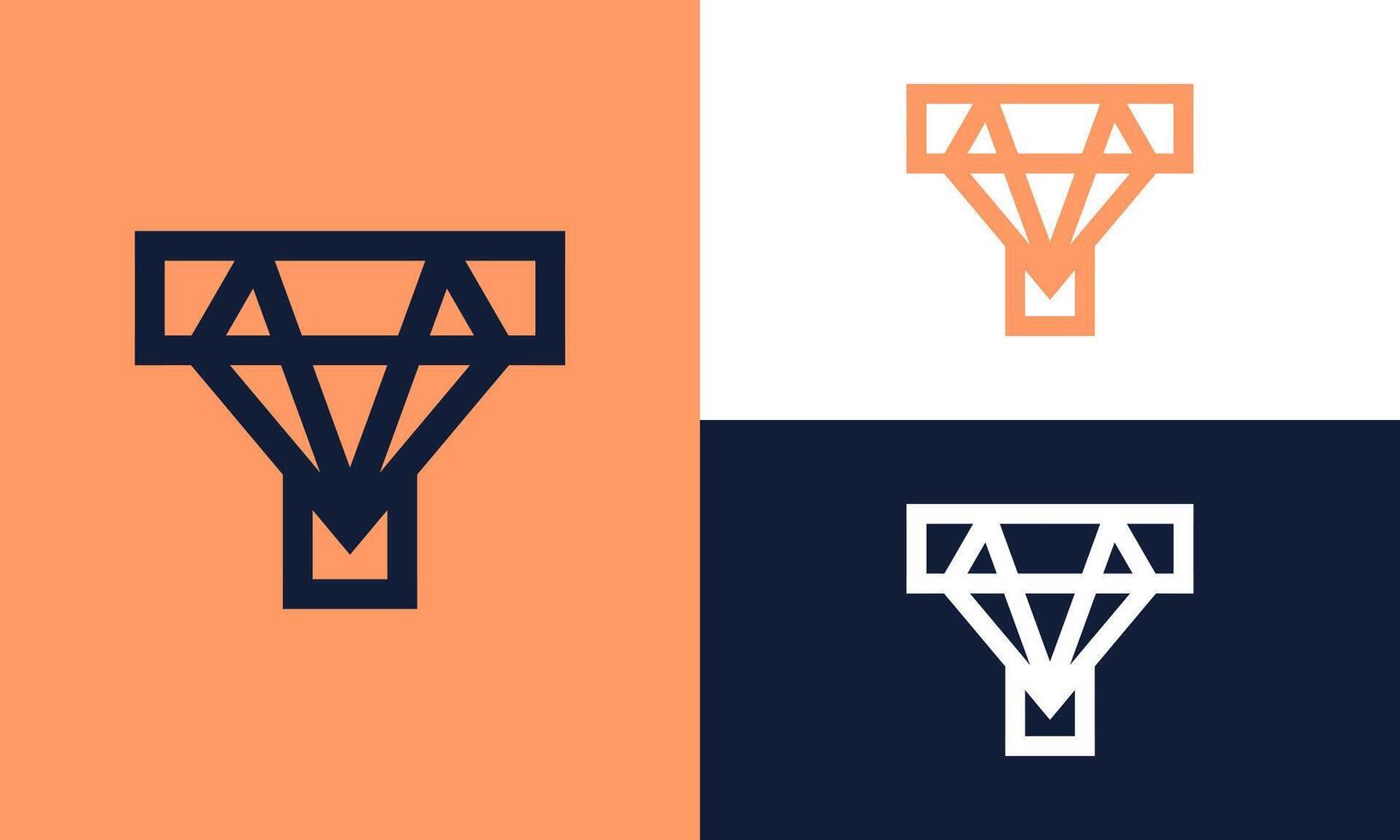 T diamond monogram logo. vector