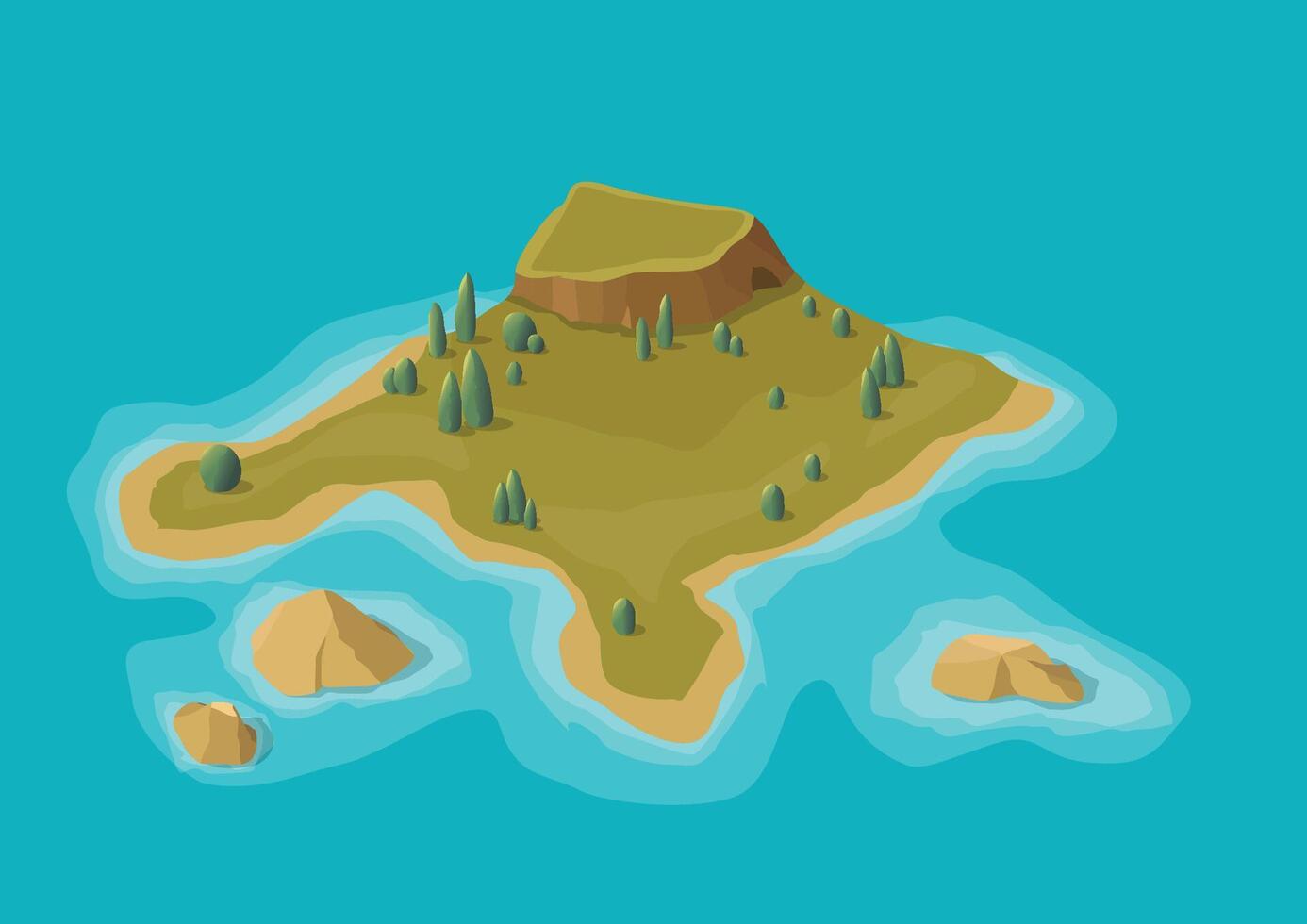 Isometric beautiful natural island vector