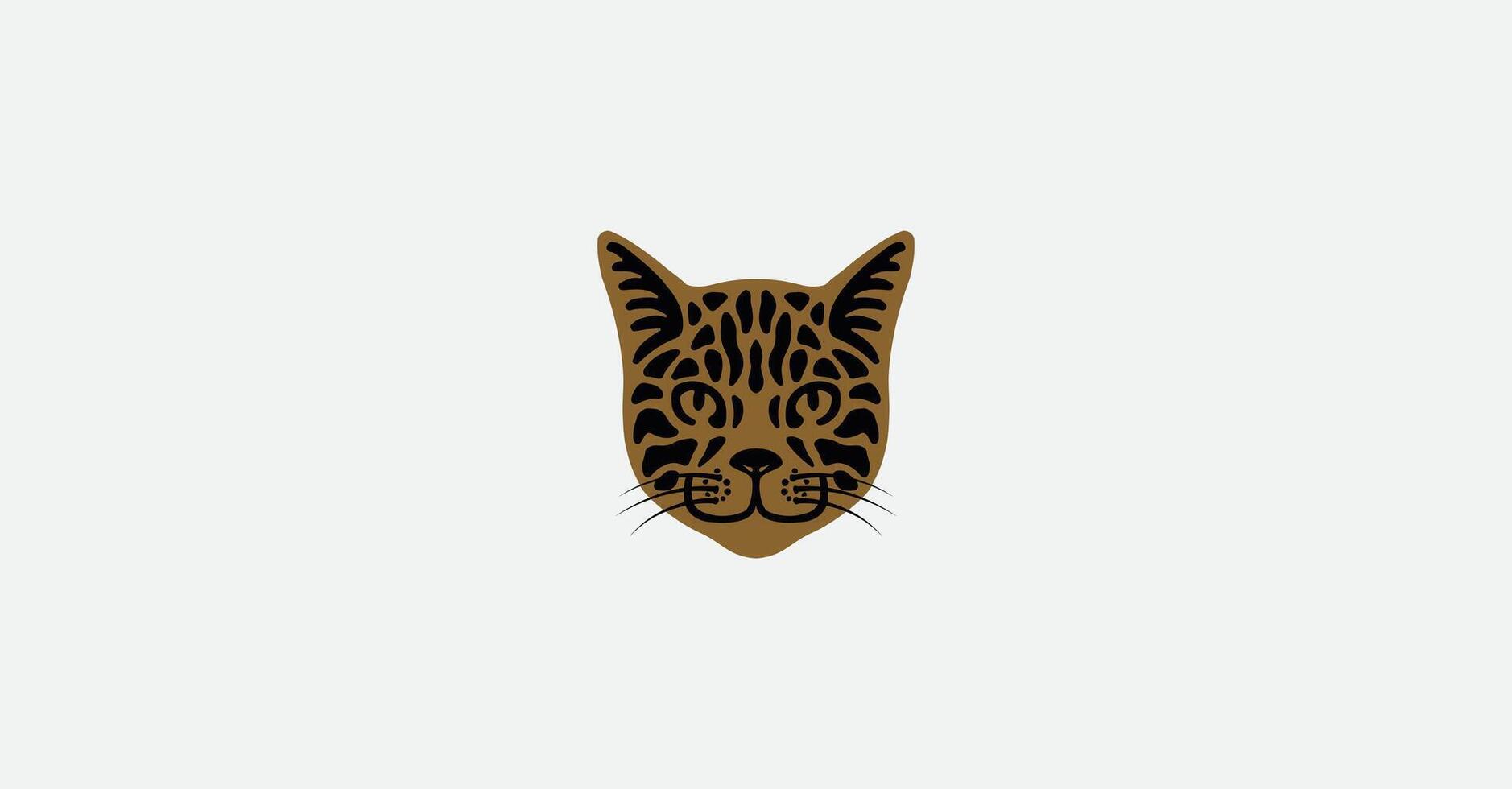Bengal cat head logo vector