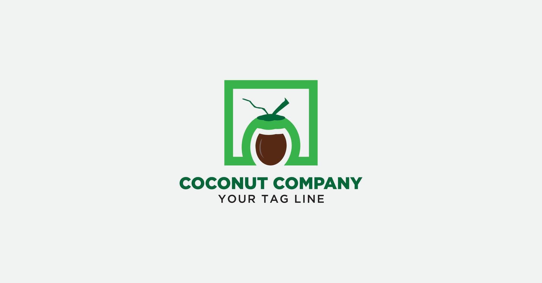 Simple coconut company logo vector