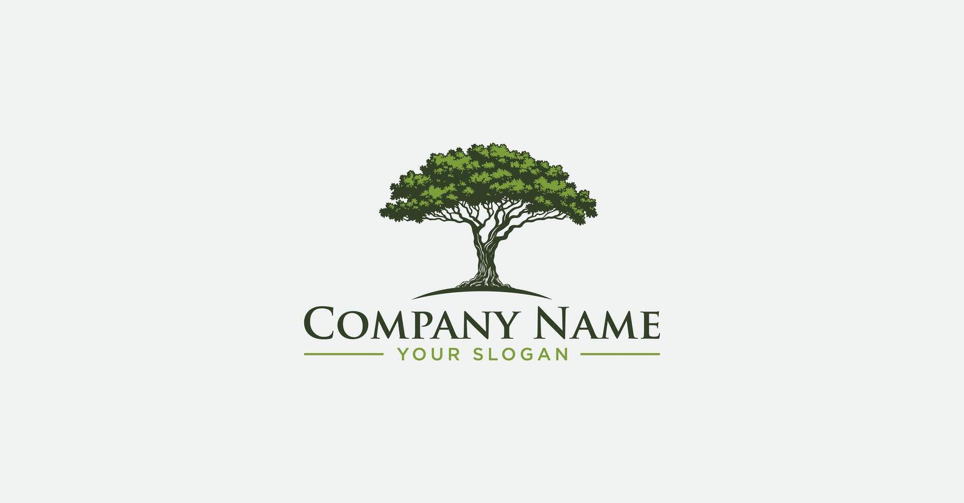 Vintage Oak Tree Logo vector