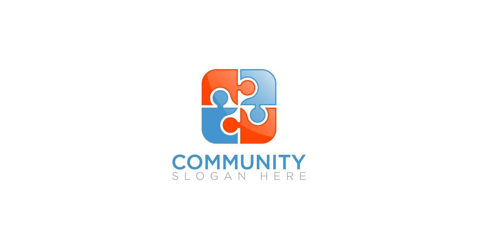 Puzzle Community Teamwork Logo vector