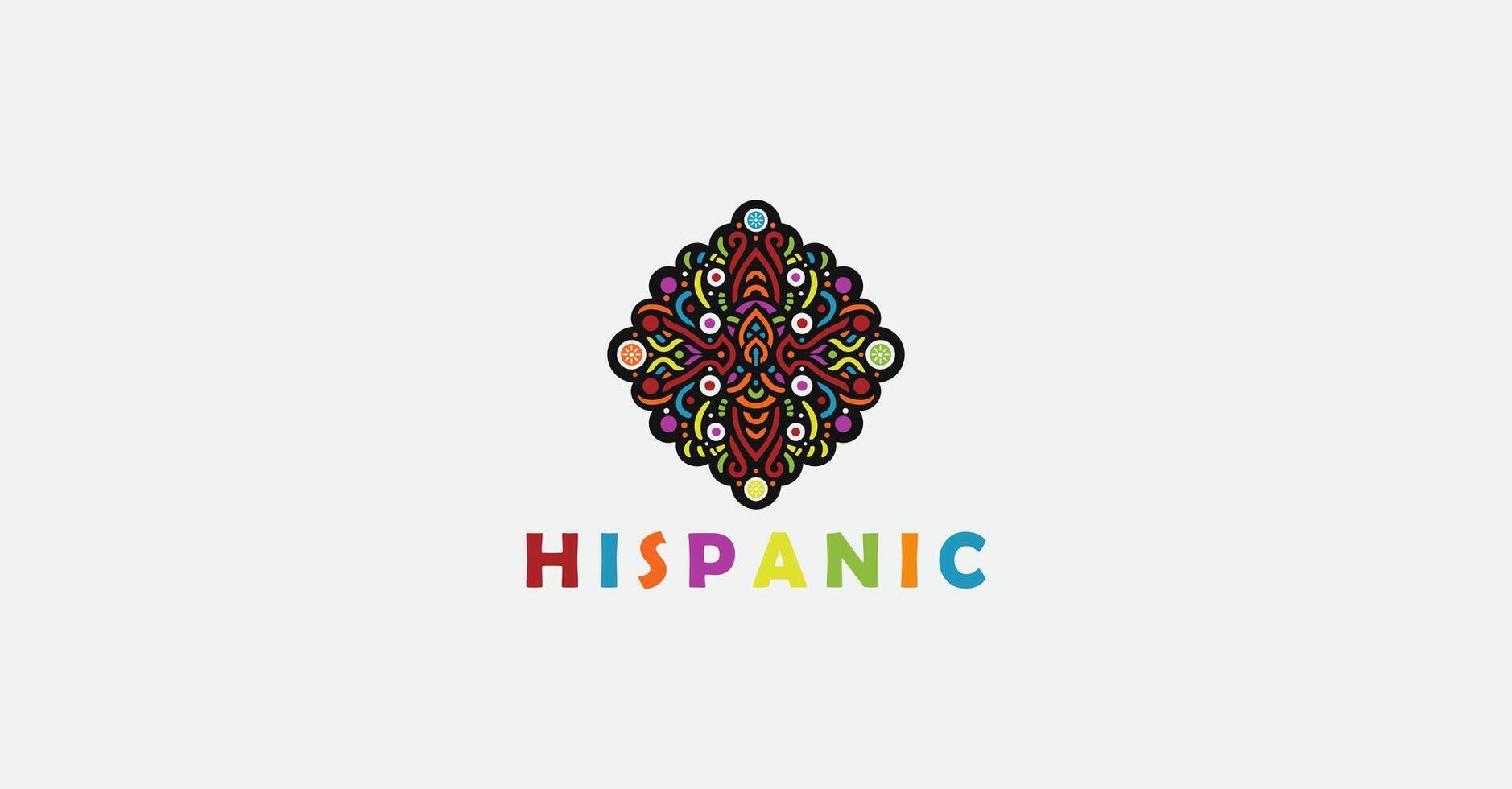 Hispanic ornamental mayan style logo vector