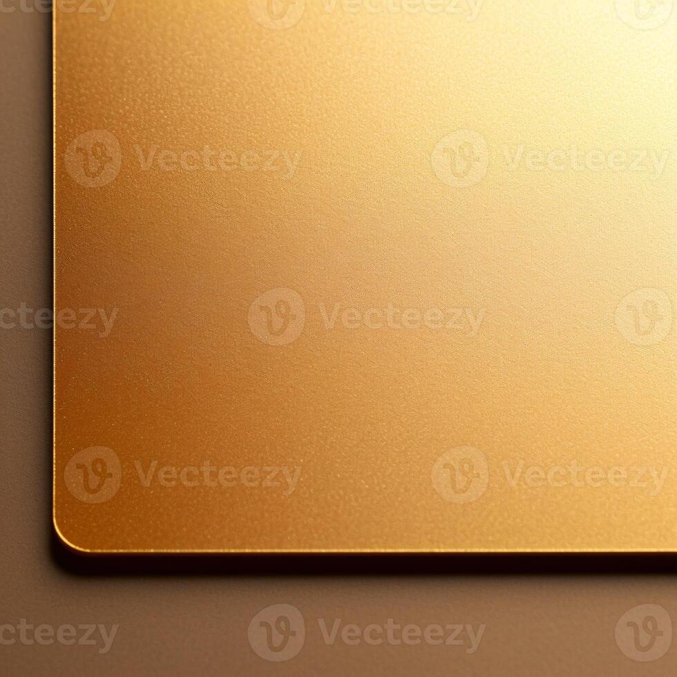Gold podium stand flat lay background. Luxury gold geometric element stage top view background. Minimal display podium mockup template for products and advertising design. photo