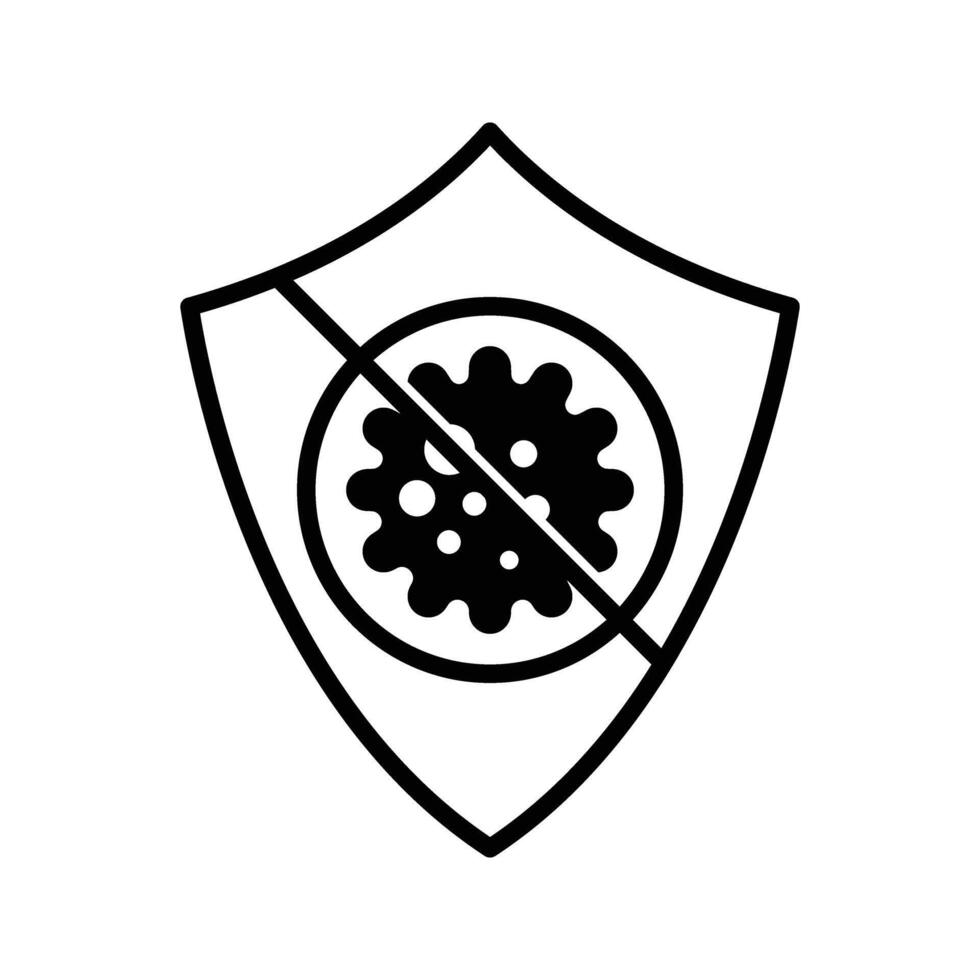 shield with anti bacteria sign icon vector