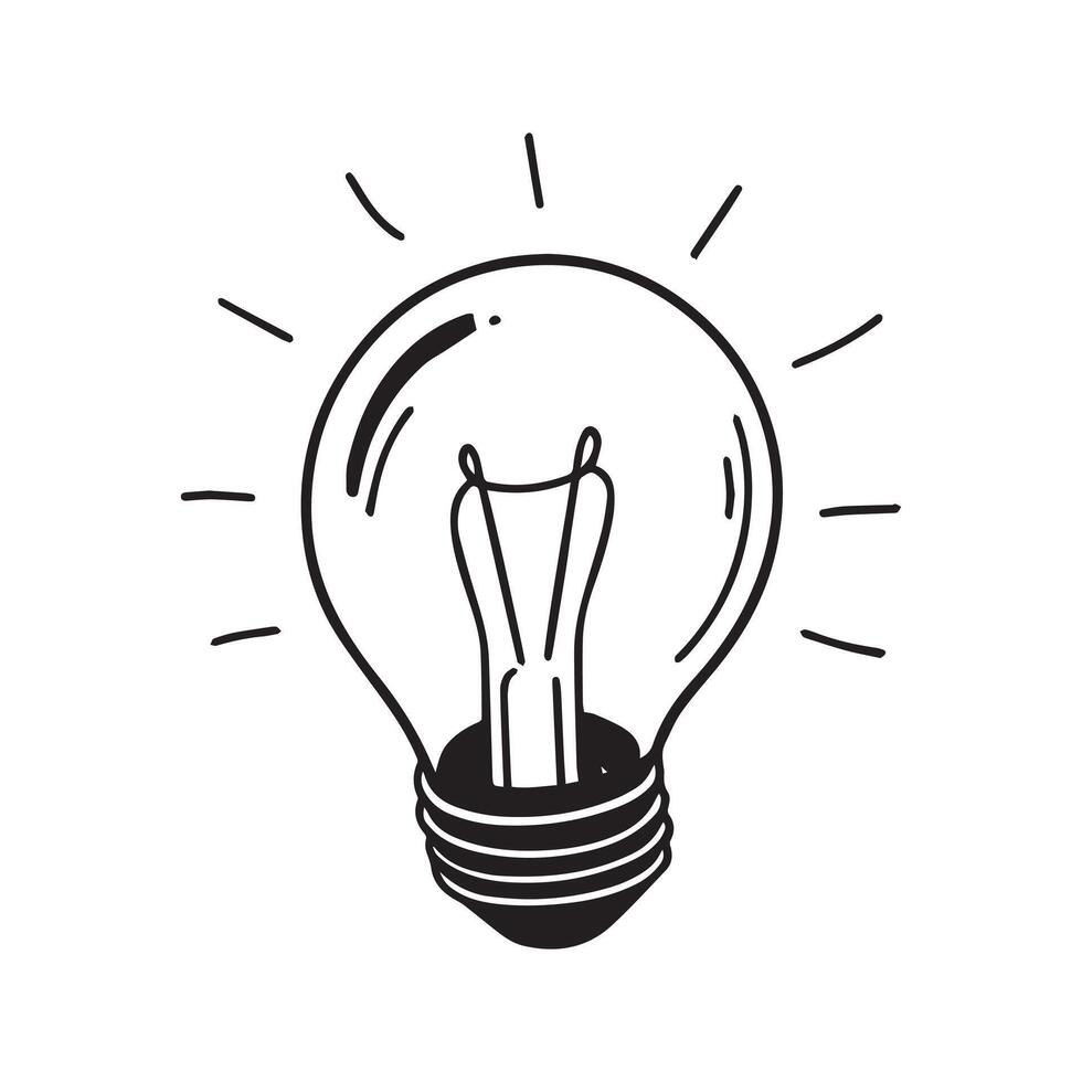 light bulp lamp idea energy symbol icon isolated on white vector
