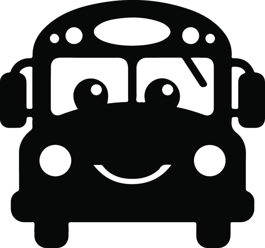 Classic School Bus Silhouette Illustration Design vector