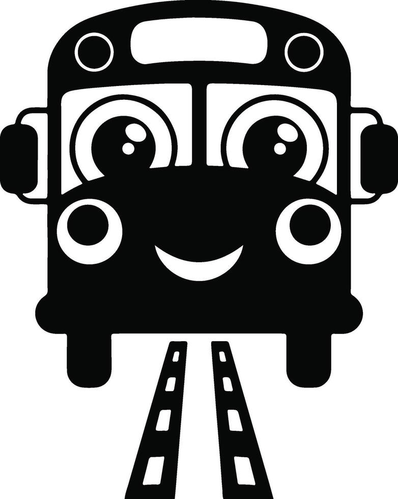 Simple School Bus Silhouette Illustration Art vector