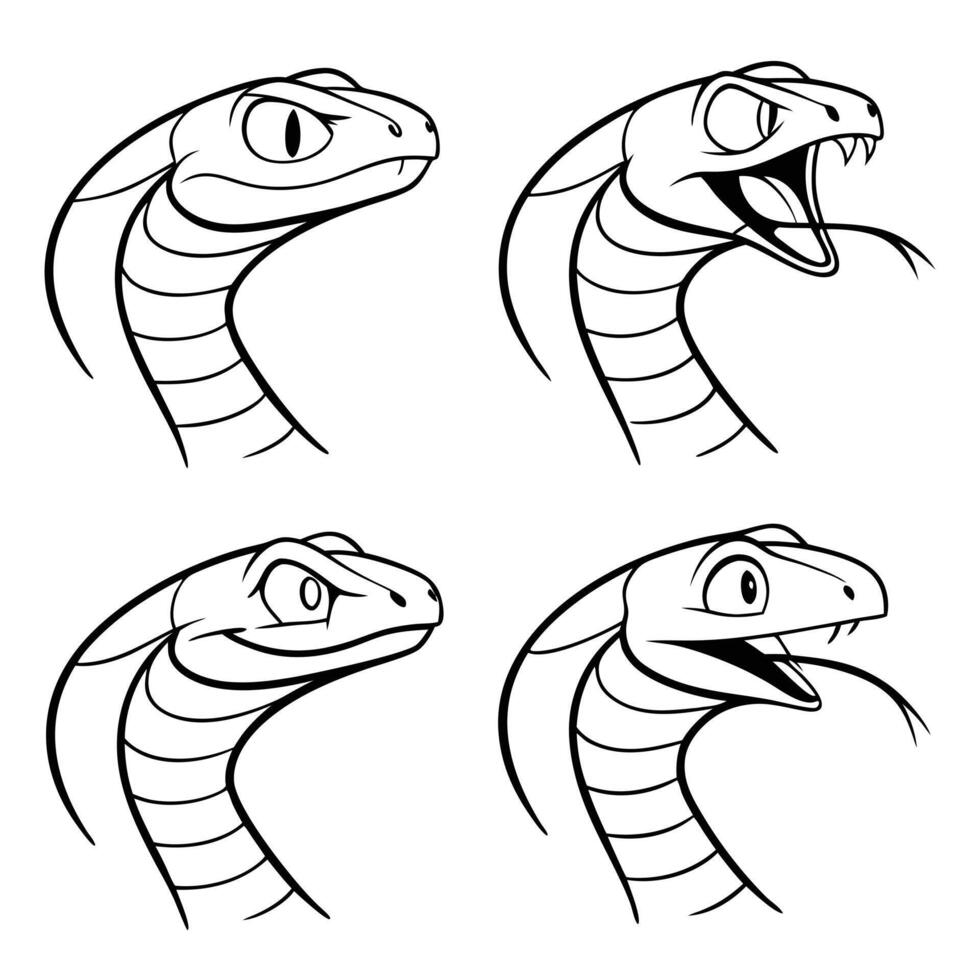 Elegant Snake Line Art Minimalist Illustration vector