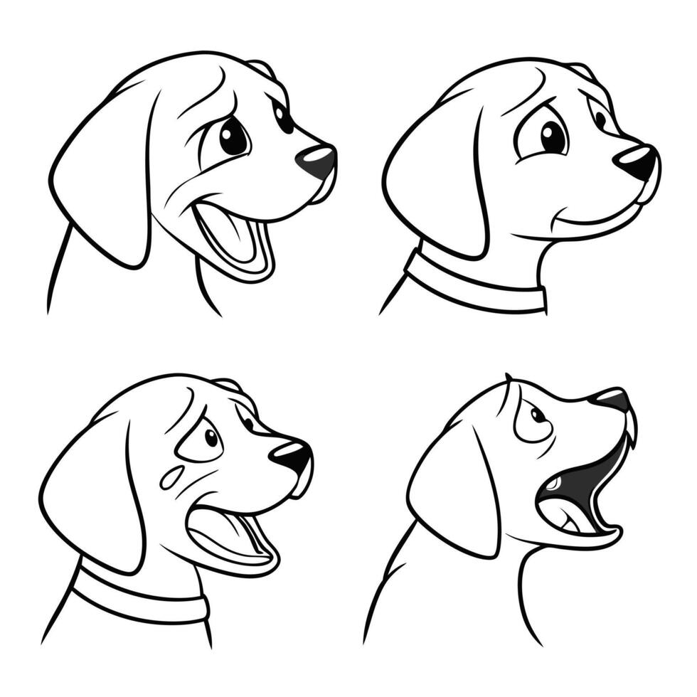 Adorable Dog Line Art Minimalist Illustration vector