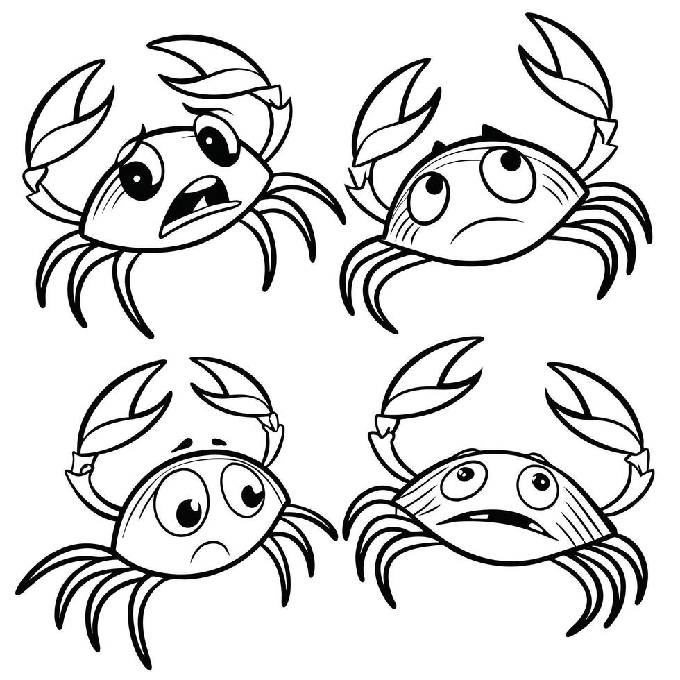 Fierce Crab silhouette with Outstretched Claws on a White Background vector