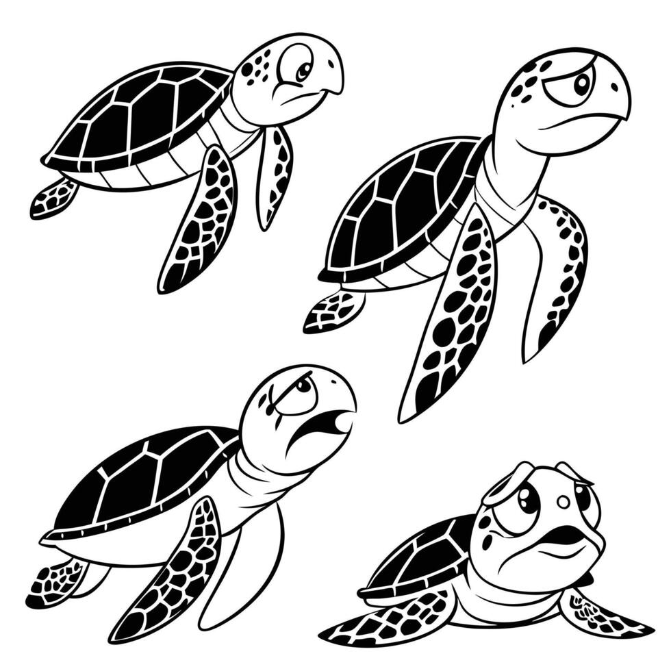 Tortoise Line Art Minimalist Illustration vector