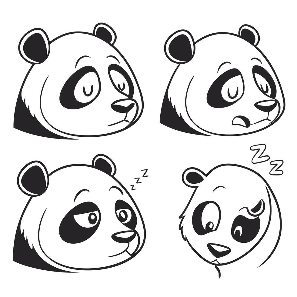 Minimalist Panda Line Art Illustration vector