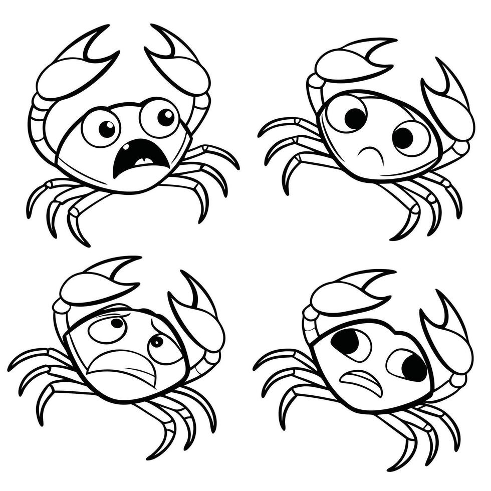 Minimalist Crab Line Art Illustration vector