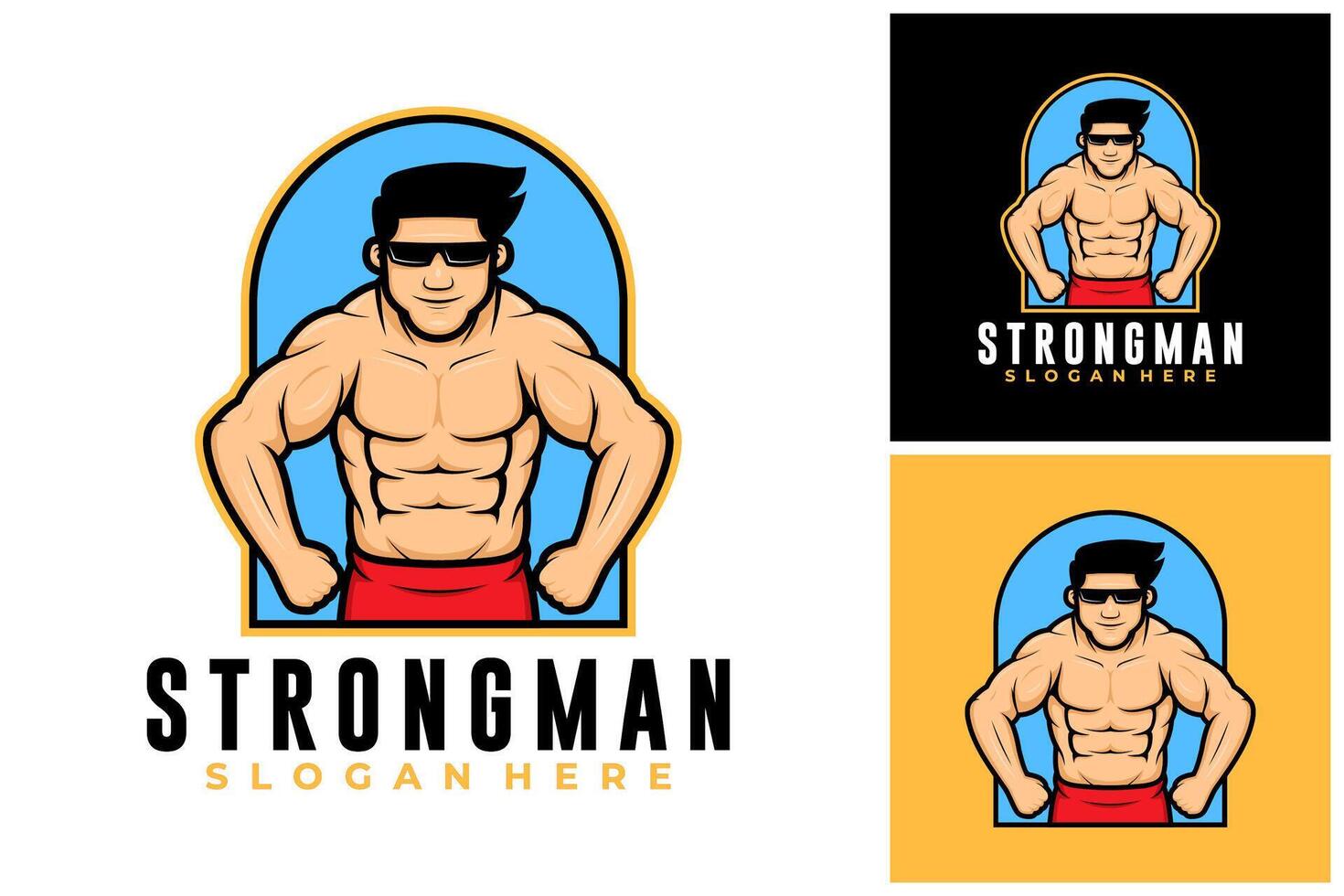 Strongman Fitness Musscle Design Logo vector