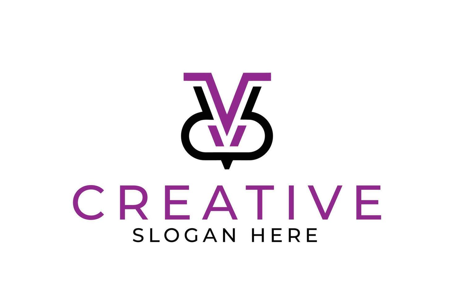 Modern Abstract Purple V Minimalist Branding Identity art icon font clean vector