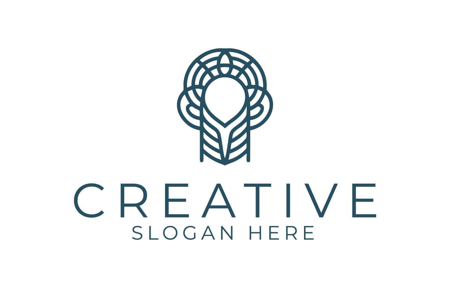 Elegant Abstract Line Art Template icon style shape lines image clean modern vector