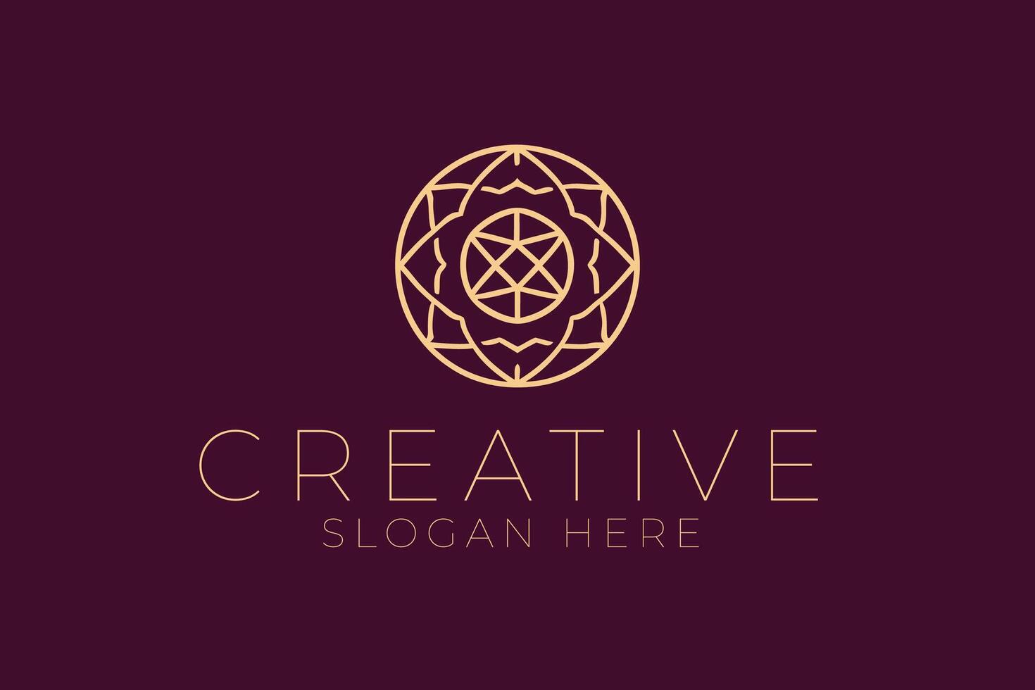 Elegant Golden Mandala Template for Business art line icon style shape luxury vector
