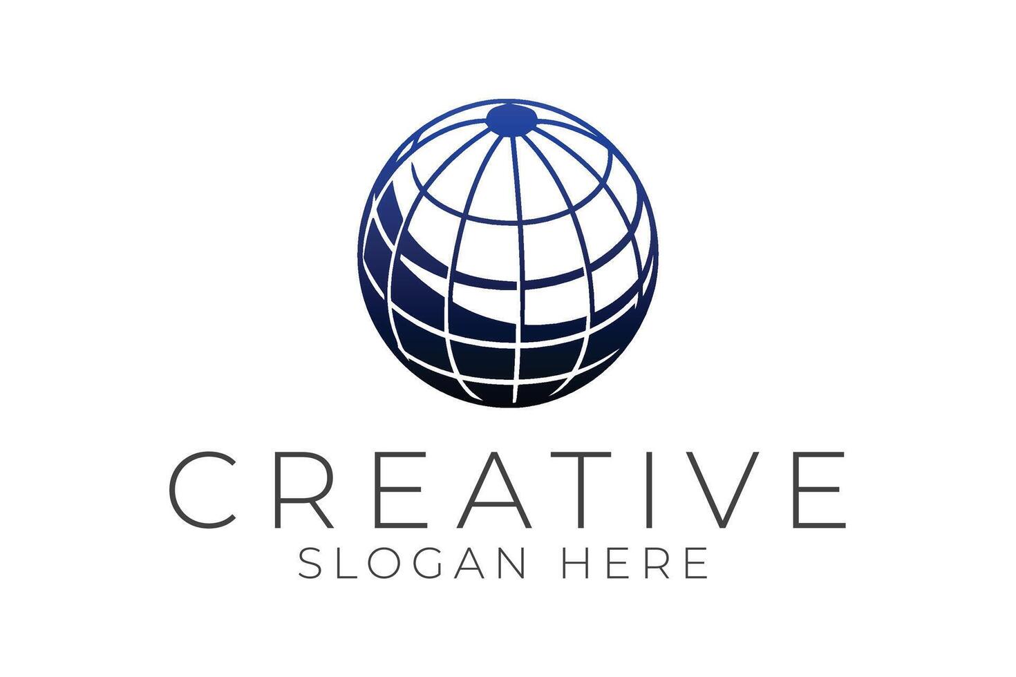 Elegant Global Business Blue Globe app icon grid world media symbol vector