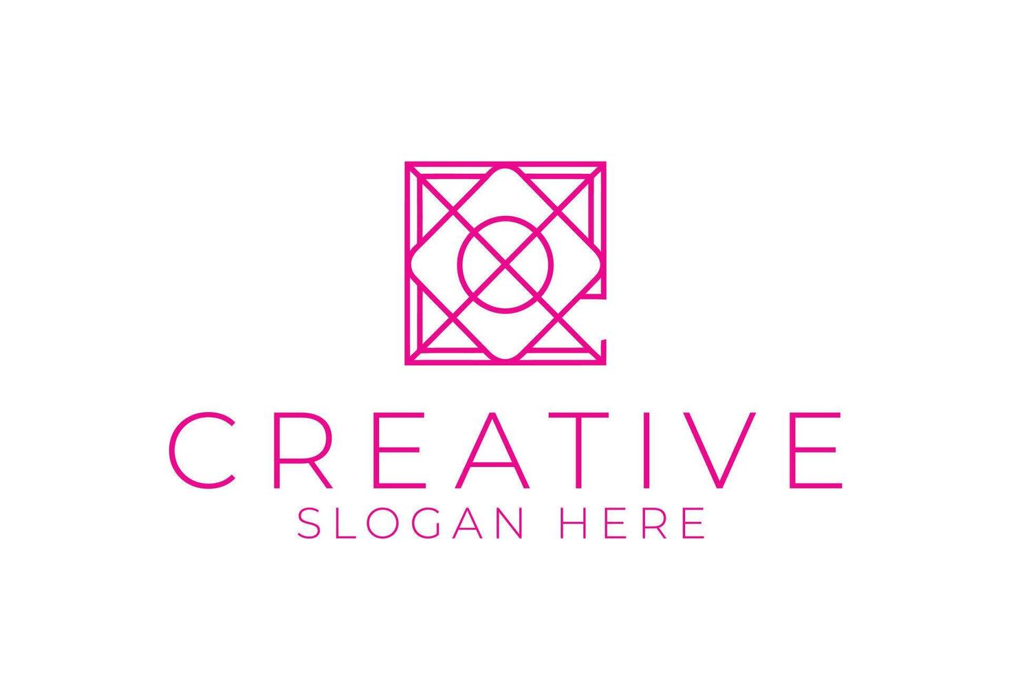 Elegant Pink Geometric Modern Creative Branding art icon style lines shape vector