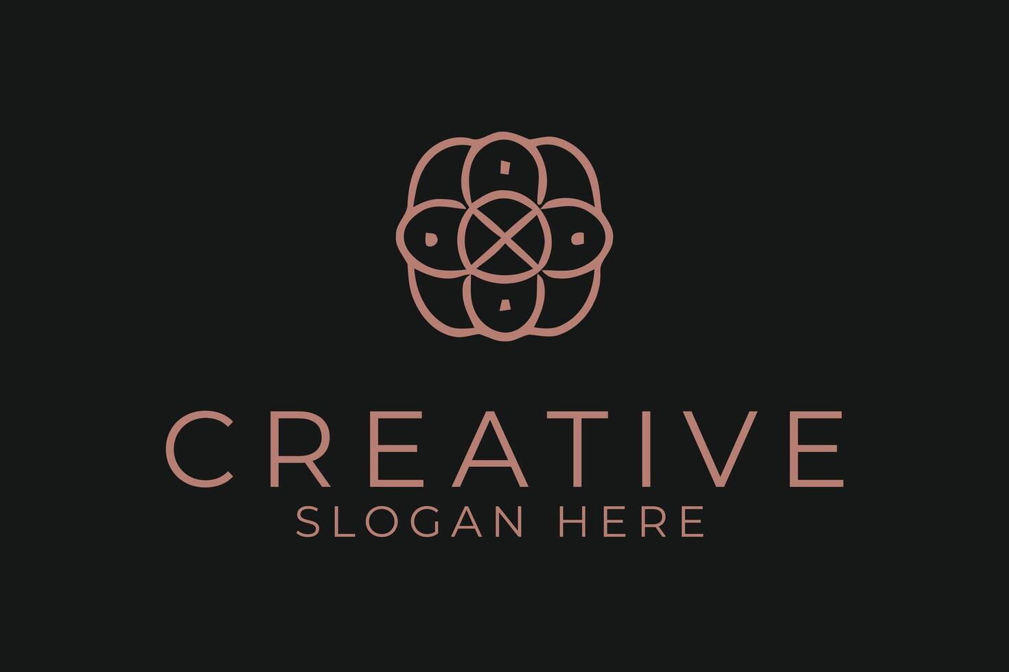 Elegant Minimalist Geometric Template art rose gold pink icon clean lines vector