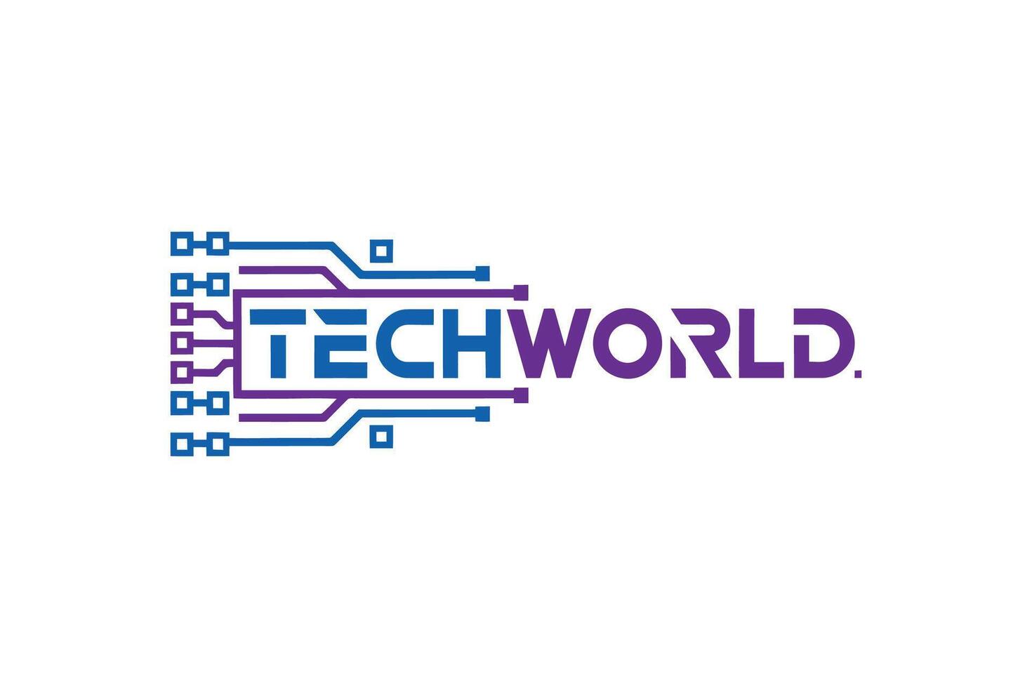 Modern TechWorld Digital Circuit Board App Blue Data Icon Line Clean Style vector