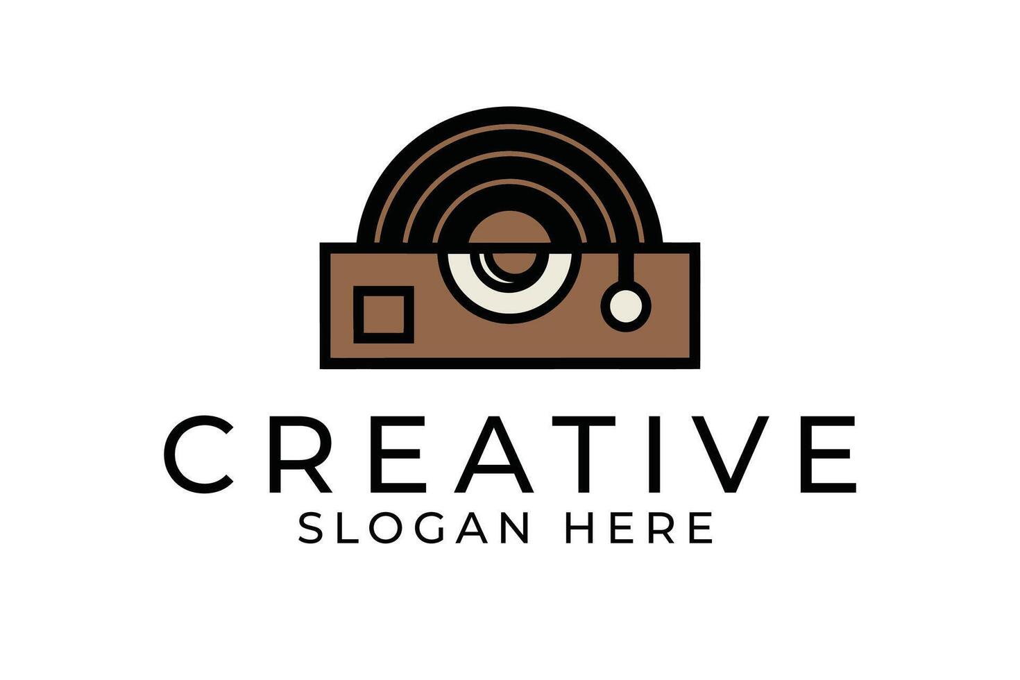 Modern Abstract Brown Creative Branding Minimalist art eye vector