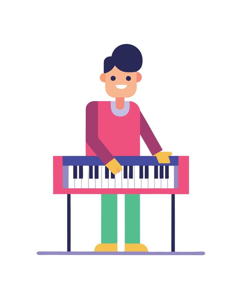Male Jazz Musician Character in Elegant Suit with Musical Instrument vector