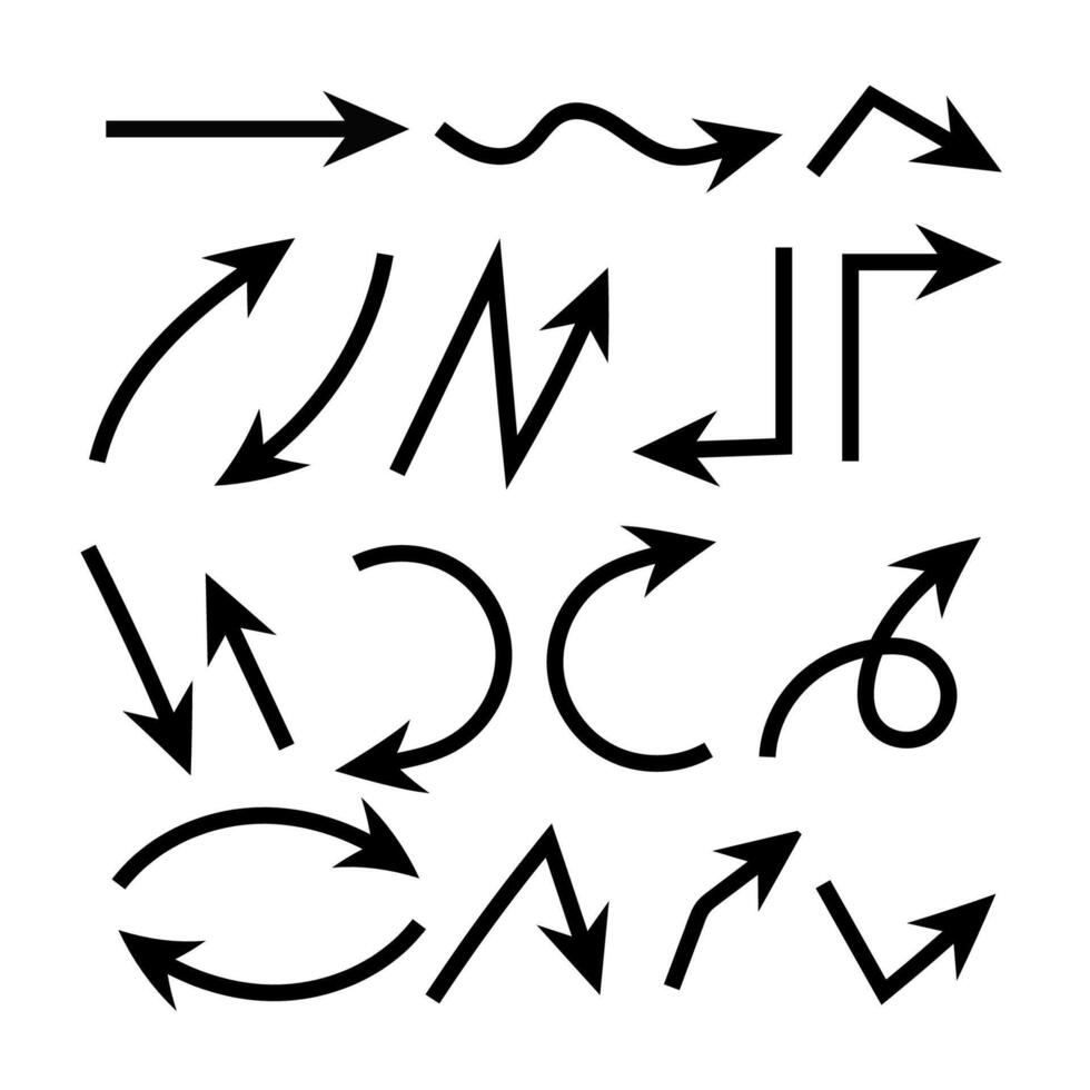Creative arrows, collection, stylish. Bold arrows, graphic set. graphic vector