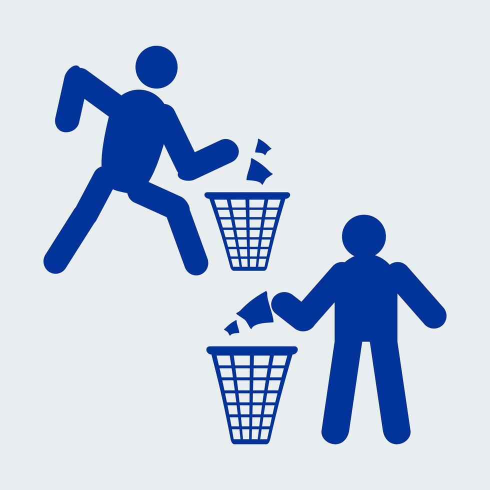 Waste Bin icon logo set vector