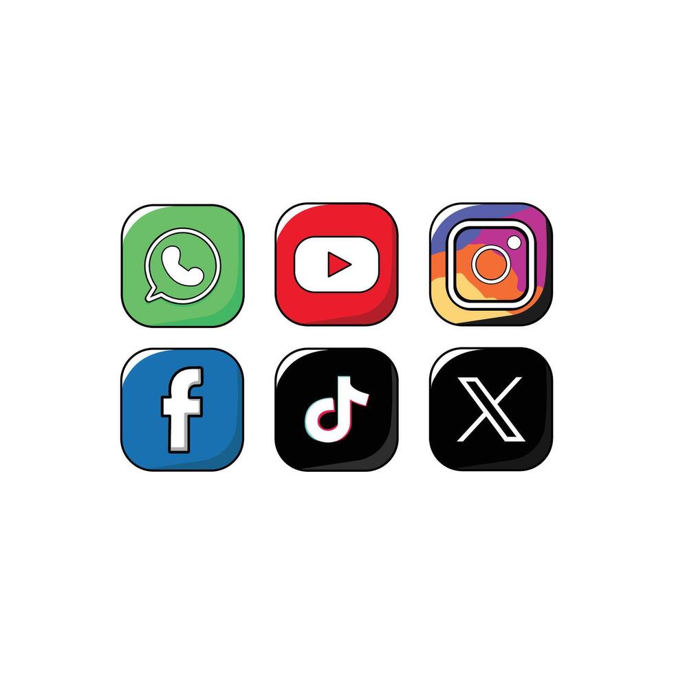 social media icon set vector