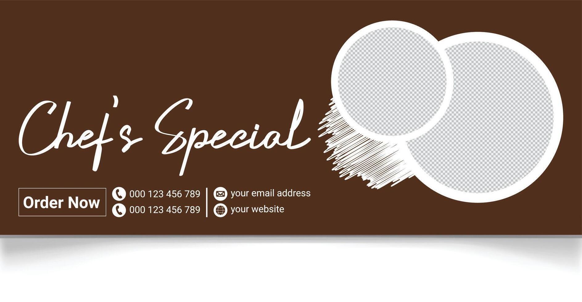 Food menu and restaurant facebook cover template vector