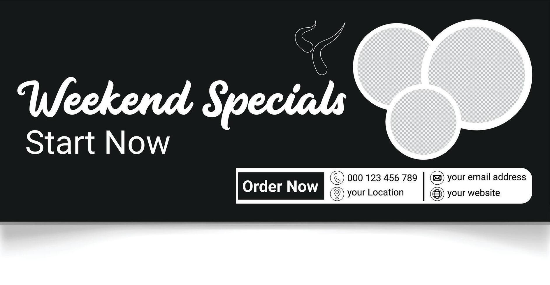 Delicious food promotion social media facebook cover vector