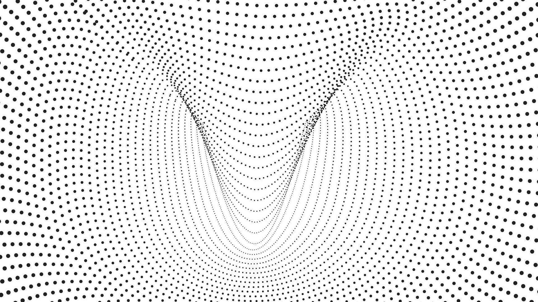 Abstract Geometric Halftone Dot Pattern with a Wave and Tunnel vector