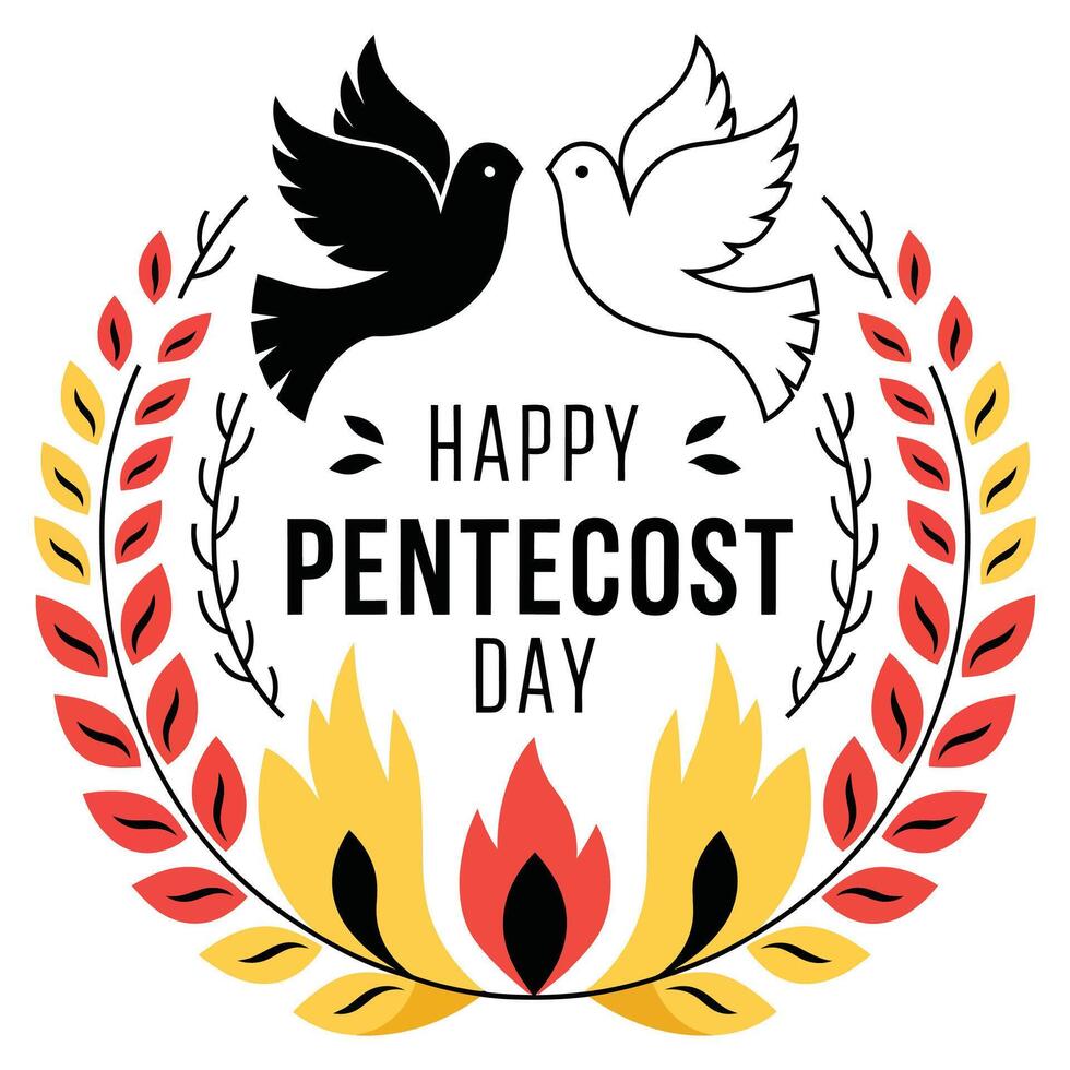 Clean and Balanced PENTECOST Design with Solid Colors. vector