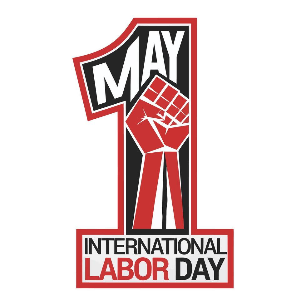 Bold Workers' Day Fist Design. vector