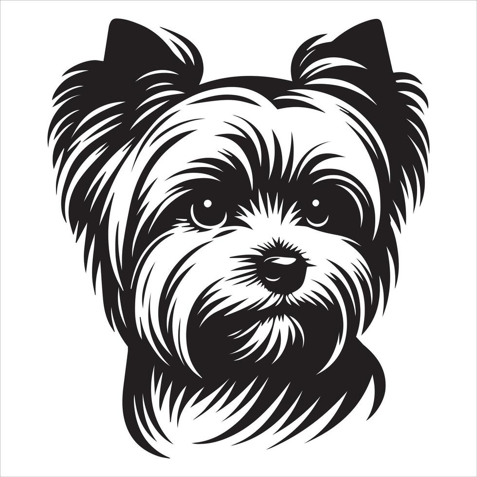 Best Sad and Sweet Yorkshire Terrier Dog Illustration vector