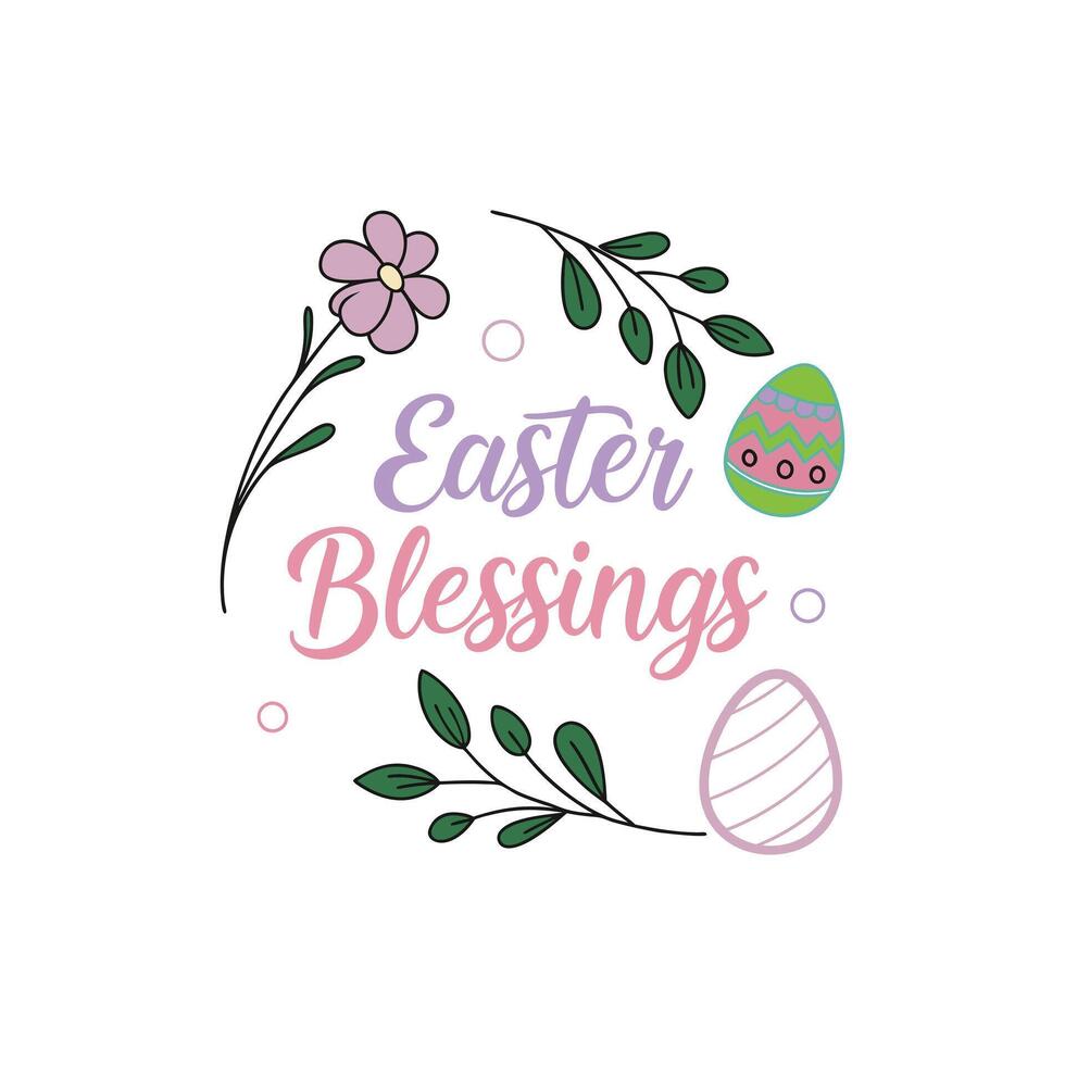 Easter Joy Typography Tee Featuring Cute Bunny Graphics vector