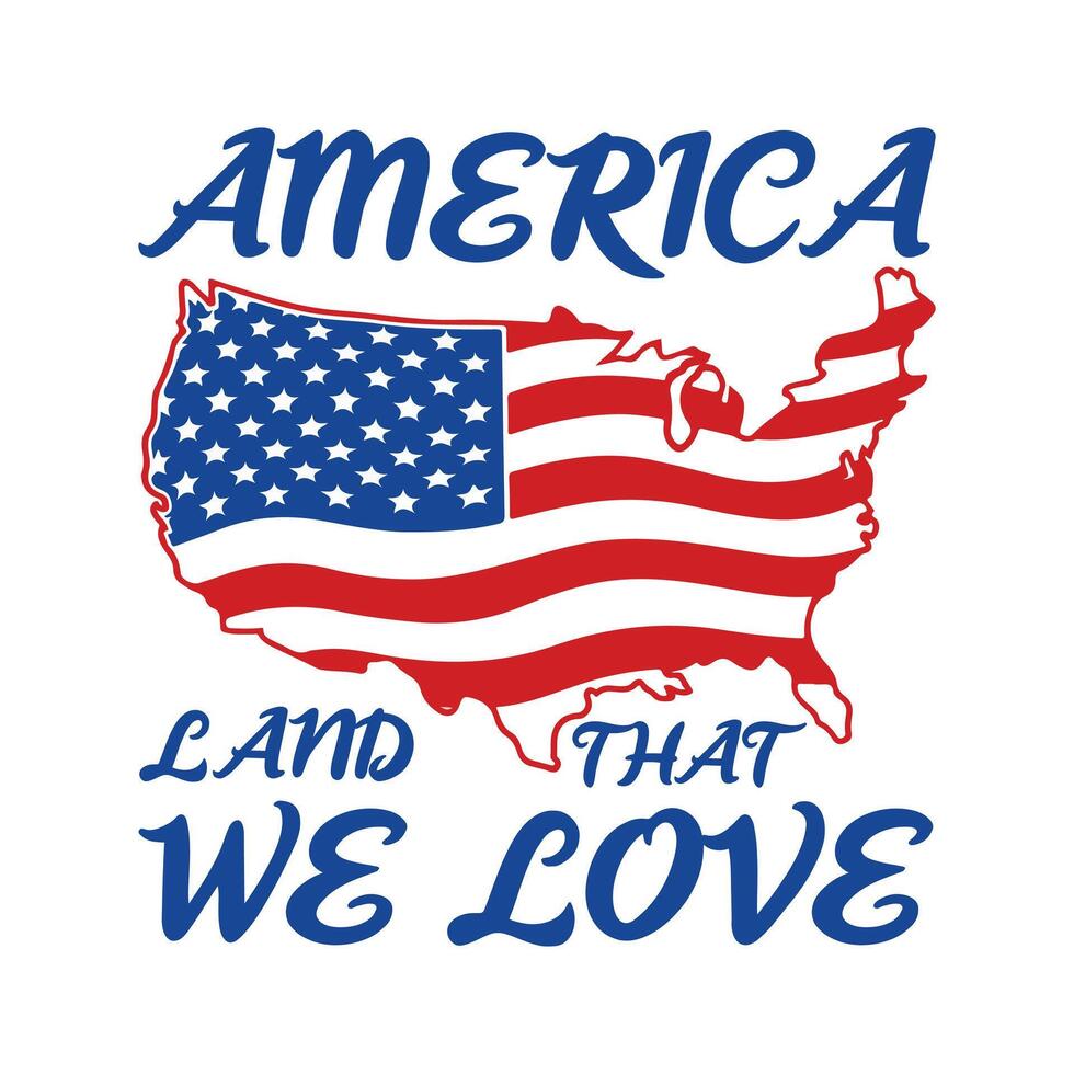 USA Independence Day Typography on All American 4th of July T-shirt vector