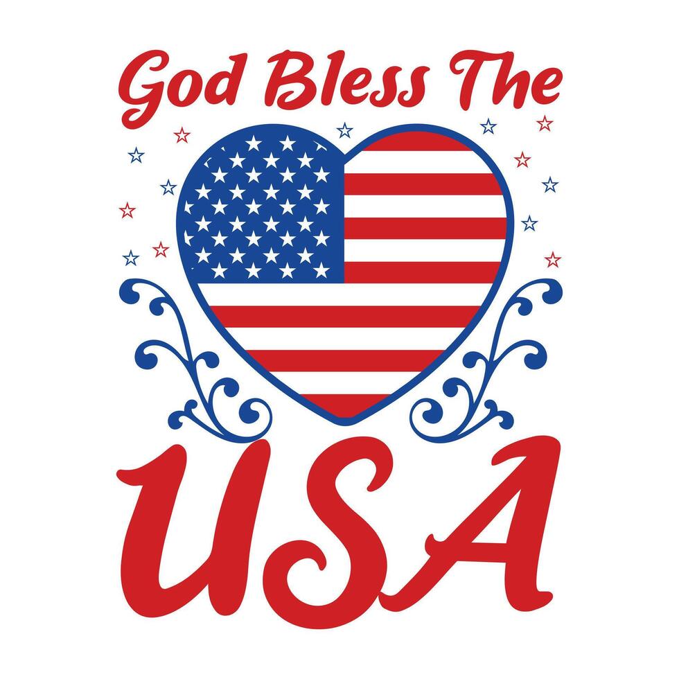 Bold Typography T-shirt Design for 4th of July Celebrating USA Independence Day vector
