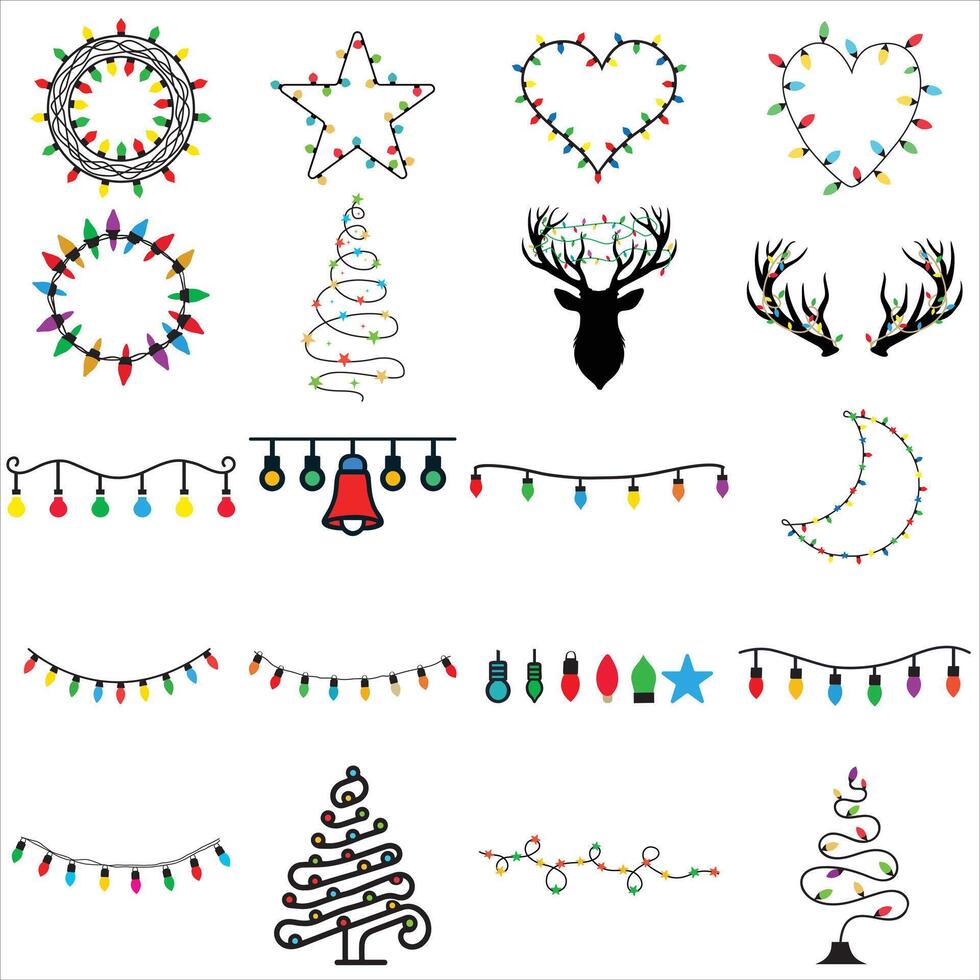 Festive Christmas Lights Display Illustration vector