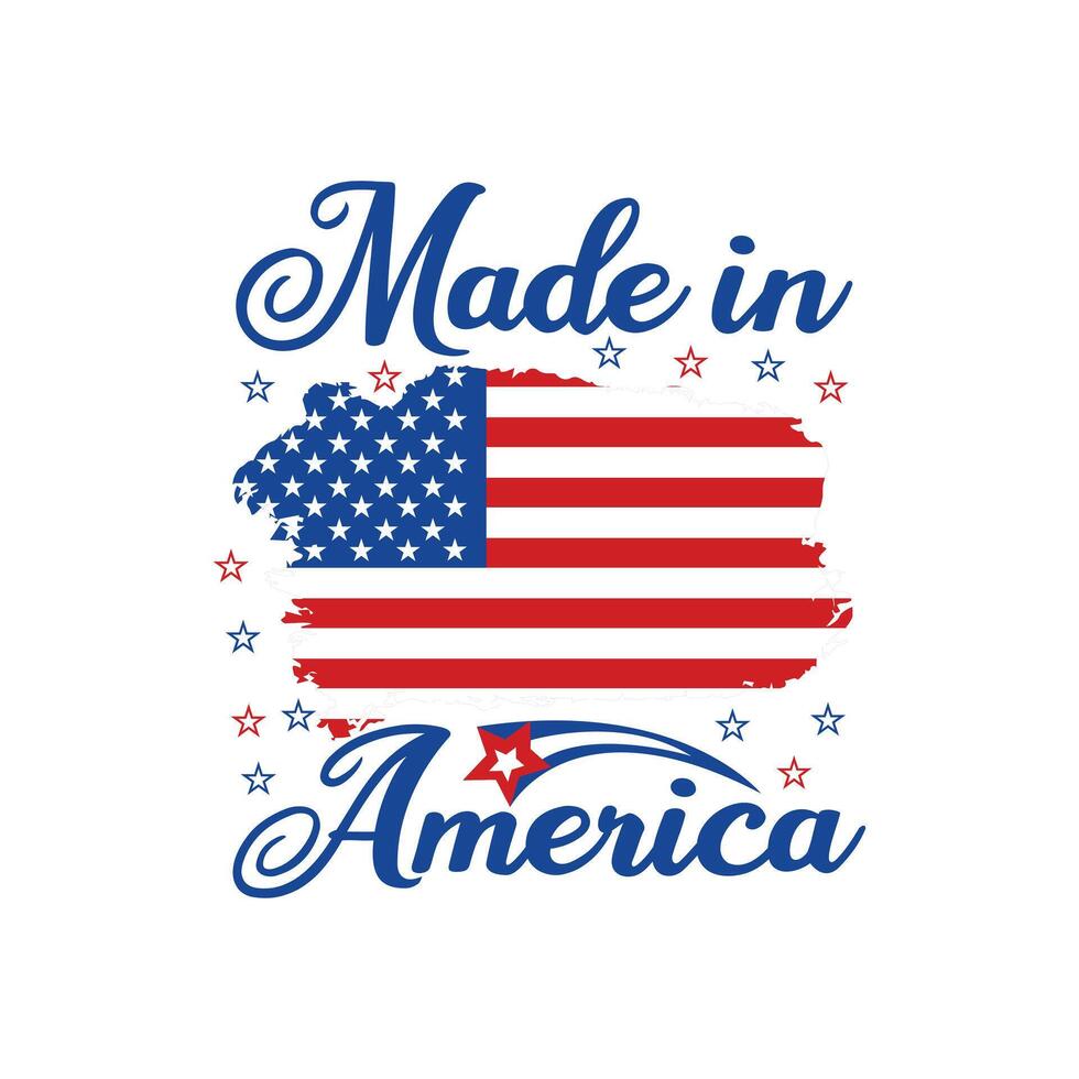 Bold USA Independence Day Typography T-shirt Design for All American 4th of July vector