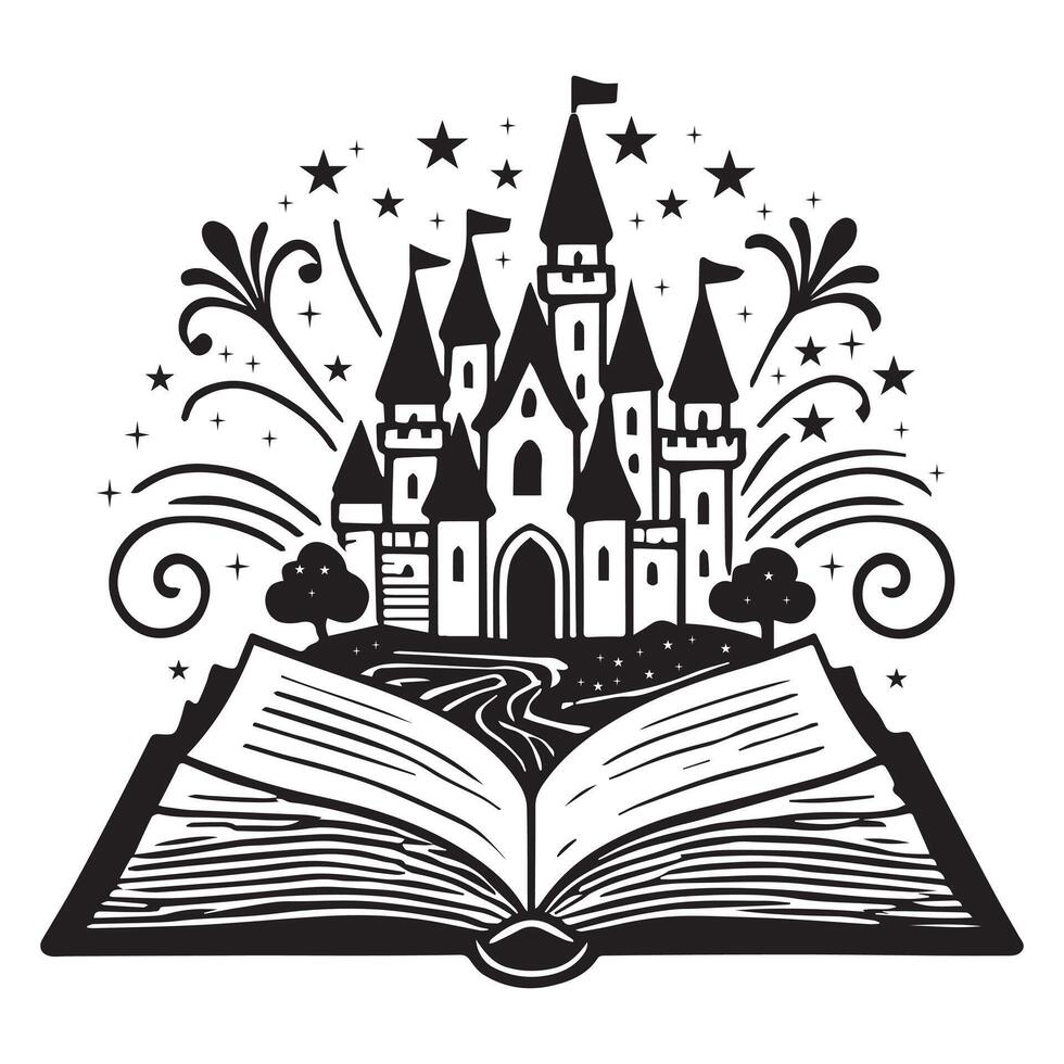 Mythical Tales and Magical Book Art vector