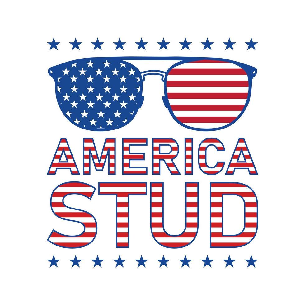 4th of July T-shirt Design with Bold USA Independence Day Typography vector